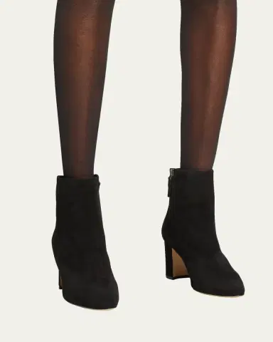 Manolo Blahnik Rosie Suede Zip Ankle Booties | Thumbnail 6
