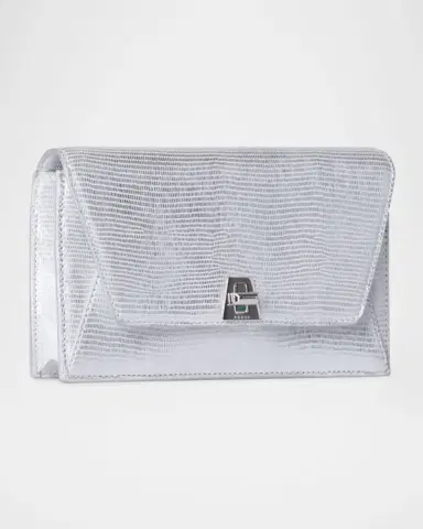 Akris Anouk Lizard-Print Clutch Bag w/ Chain | Thumbnail 2 Akris Anouk Lizard-Print Clutch Bag w/ Chain | Thumbnail 2