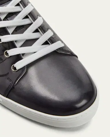 Berluti Men's Playtime Scritto Leather Sneakers | Thumbnail 3