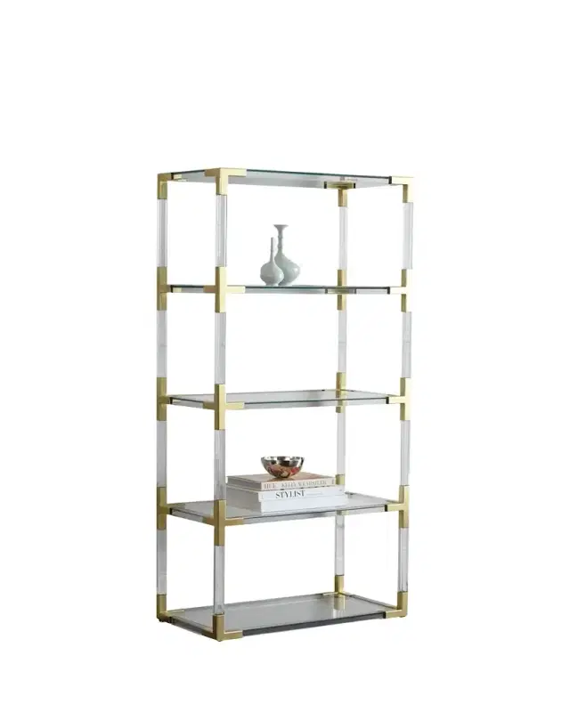 Jacques Acrylic & Brass Etagere