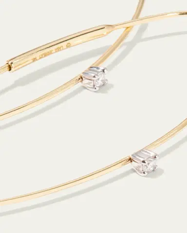 Lana 14K Gold Small Oval Magic Hoop Earrings with Diamonds | Thumbnail 3 Lana 14K Gold Small Oval Magic Hoop Earrings with Diamonds | Thumbnail 3