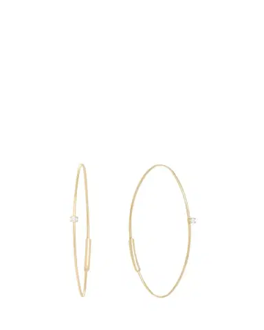 Lana 14K Gold Small Oval Magic Hoop Earrings with Diamonds | Thumbnail 1 Lana 14K Gold Small Oval Magic Hoop Earrings with Diamonds | Thumbnail 1