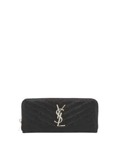Saint Laurent YSL Monogram Large Zip Wallet in Grained Leather | Thumbnail 1