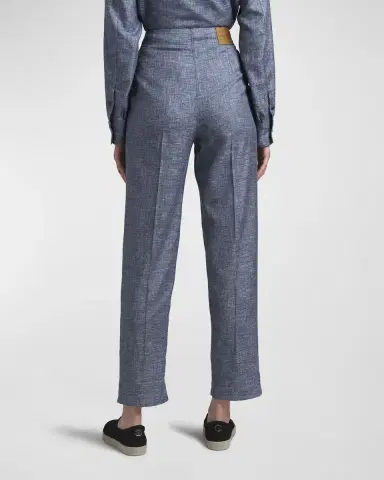 Giorgio Armani Denim-Effect Silk Pants | Thumbnail 2 Giorgio Armani Denim-Effect Silk Pants | Thumbnail 2