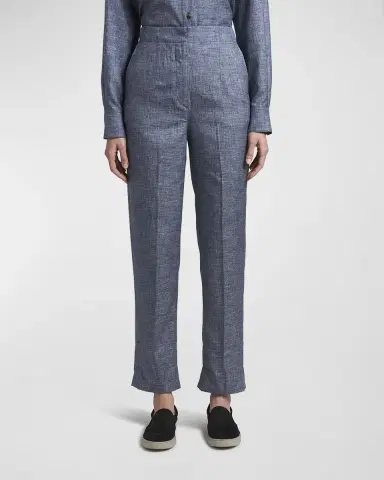 Giorgio Armani Denim-Effect Silk Pants | Thumbnail 3 Giorgio Armani Denim-Effect Silk Pants | Thumbnail 3