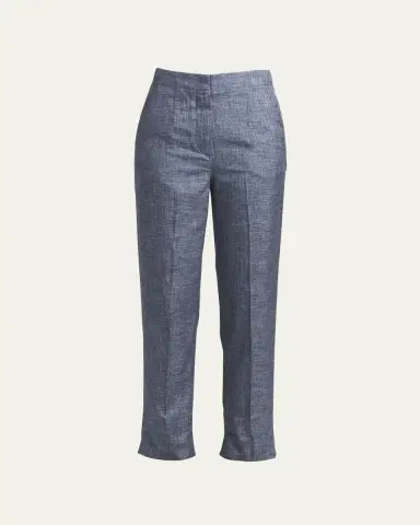 Giorgio Armani Denim-Effect Silk Pants | Thumbnail 4 Giorgio Armani Denim-Effect Silk Pants | Thumbnail 4