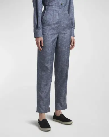 Giorgio Armani Denim-Effect Silk Pants | Thumbnail 5 Giorgio Armani Denim-Effect Silk Pants | Thumbnail 5