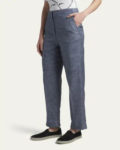 Giorgio Armani Denim-Effect Silk Pants | Thumbnail 7 Giorgio Armani Denim-Effect Silk Pants | Thumbnail 7