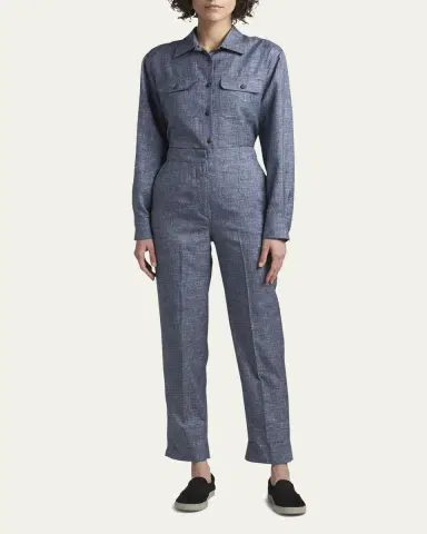 Giorgio Armani Denim-Effect Silk Pants | Thumbnail 9 Giorgio Armani Denim-Effect Silk Pants | Thumbnail 9