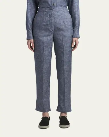Giorgio Armani Denim-Effect Silk Pants | Thumbnail 10 Giorgio Armani Denim-Effect Silk Pants | Thumbnail 10
