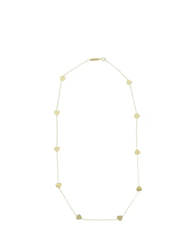 Jennifer Meyer 18k Yellow Gold Hearts by The Inch Necklace
