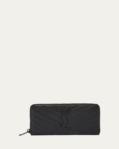 Saint Laurent YSL Monogram Large Zip Wallet in Grained Leather | Thumbnail 2