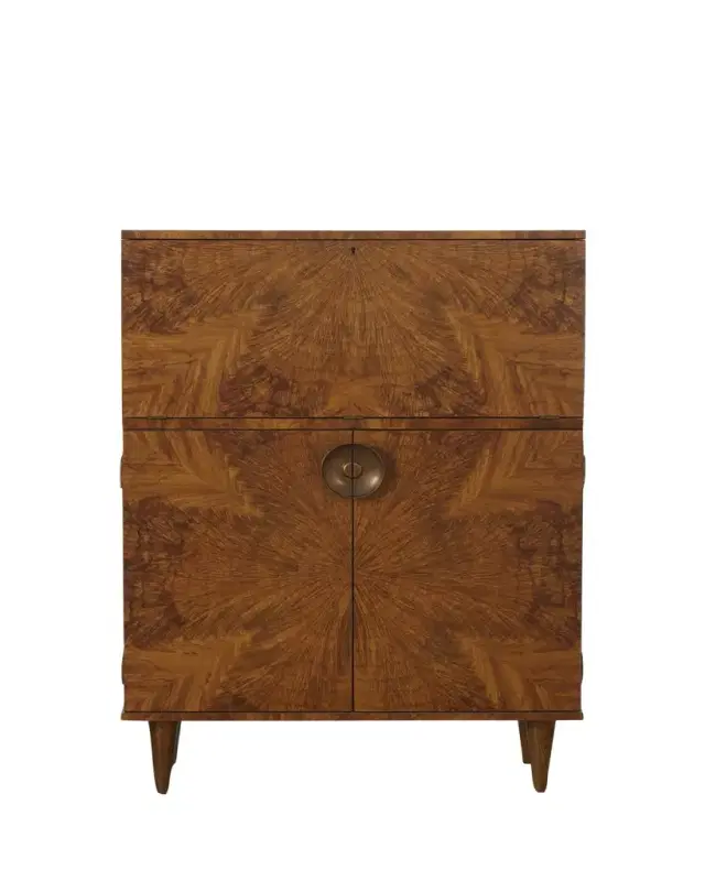 Arteriors Manhattan Burlwood Bar Cabinet