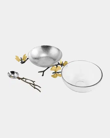 Michael Aram Butterfly Ginkgo Glass Nut Dish with Spoon | Thumbnail 2