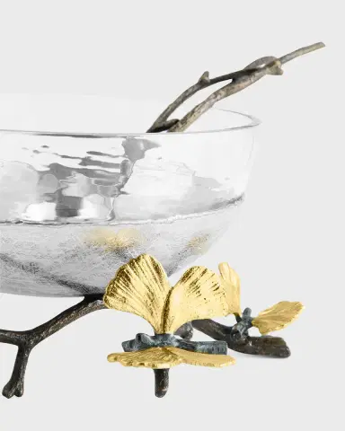 Michael Aram Butterfly Ginkgo Glass Nut Dish with Spoon | Thumbnail 3