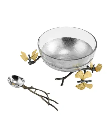 Michael Aram Butterfly Ginkgo Glass Nut Dish with Spoon | Thumbnail 1