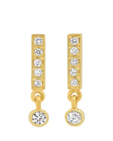 Jennifer Meyer Diamond Bar Stud Mini Bezel Drop Earrings | Thumbnail 1 Jennifer Meyer Diamond Bar Stud Mini Bezel Drop Earrings | Thumbnail 1