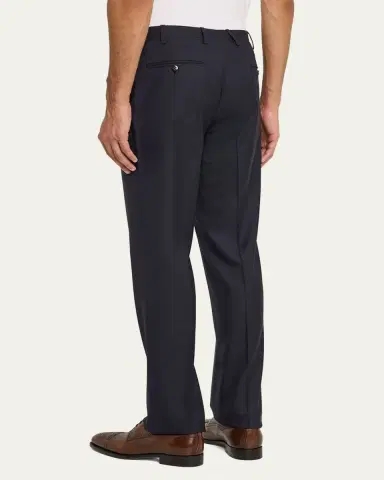 Kiton Men's 15 Micron Flat-Front Trousers | Thumbnail 3 Kiton Men's 15 Micron Flat-Front Trousers | Thumbnail 3