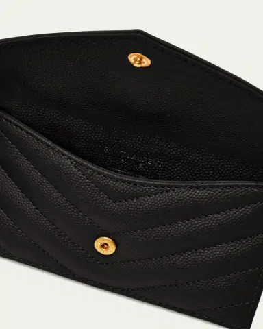 Saint Laurent YSL Monogram Flap Card Case in Grained Leather | Thumbnail 4 Saint Laurent YSL Monogram Flap Card Case in Grained Leather | Thumbnail 4
