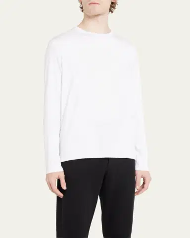 Derek Rose Men's Stretch Long Sleeve Crewneck T-Shirt | Thumbnail 4