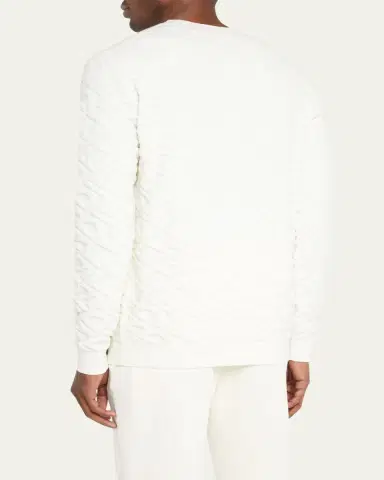 Loro Piana Men's Long-Sleeve Pique Polo Shirt | Thumbnail 2