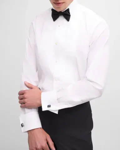 Ralph Lauren Purple Label Men's Solid Poplin Aston Pleated Formal Dress Shirt | Thumbnail 5 Ralph Lauren Purple Label Men's Solid Poplin Aston Pleated Formal Dress Shirt | Thumbnail 5