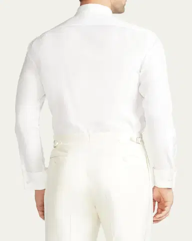 Ralph Lauren Purple Label Men's Solid Poplin Aston Pleated Formal Dress Shirt | Thumbnail 8 Ralph Lauren Purple Label Men's Solid Poplin Aston Pleated Formal Dress Shirt | Thumbnail 8