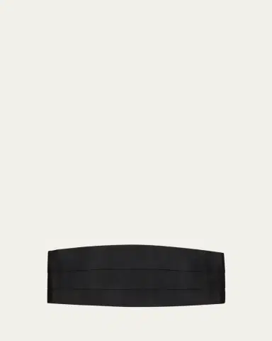 Charvet Men's Satin Pleated Cummerbund | Thumbnail 2 Charvet Men's Satin Pleated Cummerbund | Thumbnail 2