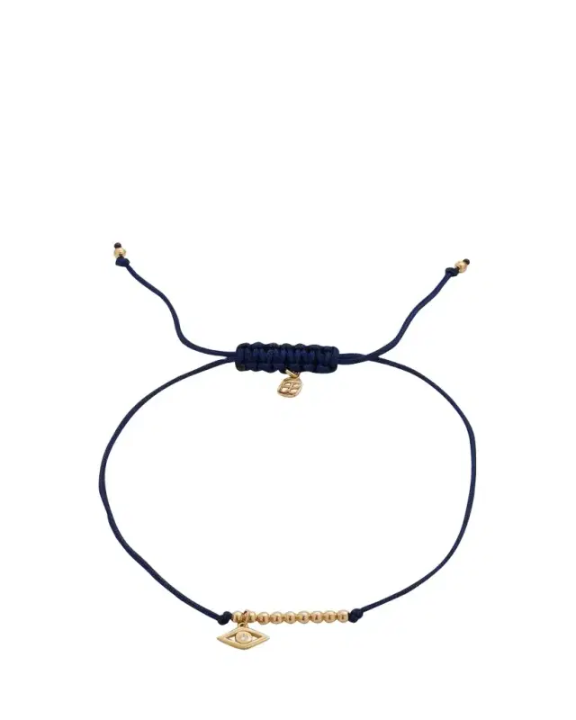 Sydney Evan Diamond Evil Eye Pull-Cord Bracelet