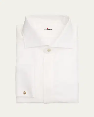 Kiton Men's Cotton French-Cuff Dress Shirt | Thumbnail 2 Kiton Men's Cotton French-Cuff Dress Shirt | Thumbnail 2