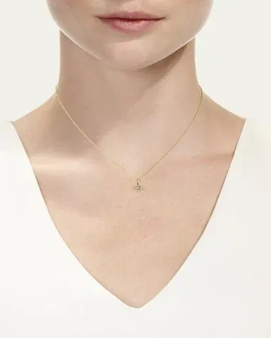 Sydney Evan 14k Diamond Evil Eye and Pearl Necklace | Thumbnail 3 Sydney Evan 14k Diamond Evil Eye and Pearl Necklace | Thumbnail 3