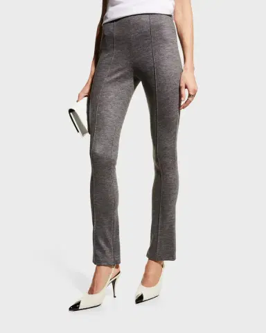Giorgio Armani Zip-Hem Skinny-Leg Jersey Pants | Thumbnail 3