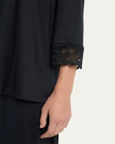 Hanro Moments Lace-Trim Cropped Pajama Set | Thumbnail 5