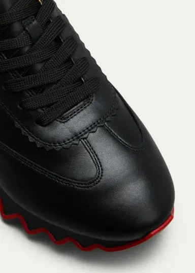 Christian Louboutin Men's Loubishark Flat Leather Red-Sole Runner Sneakers | Thumbnail 5