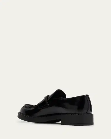 Prada Men's Triangle Logo Leather Loafers | Thumbnail 4 Prada Men's Triangle Logo Leather Loafers | Thumbnail 4