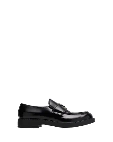 Prada Men's Triangle Logo Leather Loafers | Thumbnail 1 Prada Men's Triangle Logo Leather Loafers | Thumbnail 1