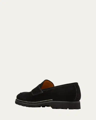 Bontoni Men's Principe Lug Sole Suede Penny Loafers | Thumbnail 8 Bontoni Men's Principe Lug Sole Suede Penny Loafers | Thumbnail 8