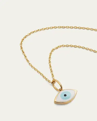 Sydney Evan Medium Enamel Evil Eye Necklace | Thumbnail 3