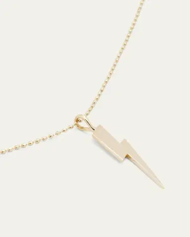 Sydney Evan 14k Pure Lightning Bolt Necklace | Thumbnail 3