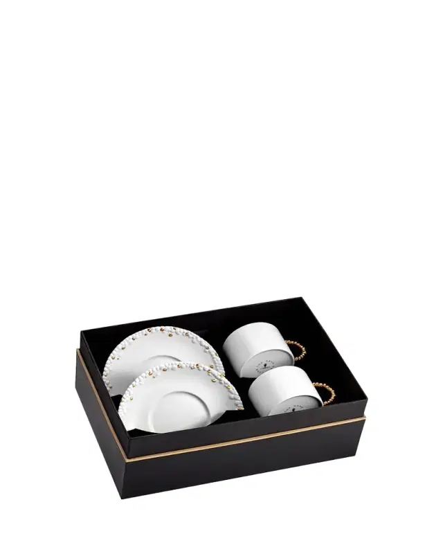 L'Objet Haas Mojave Teacup + Saucers, Set of 2
