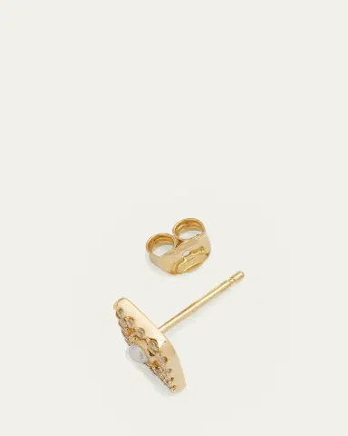 Sydney Evan 14k Pearl Stud Diamond Evil Eye Earring, Single | Thumbnail 4 Sydney Evan 14k Pearl Stud Diamond Evil Eye Earring, Single | Thumbnail 4