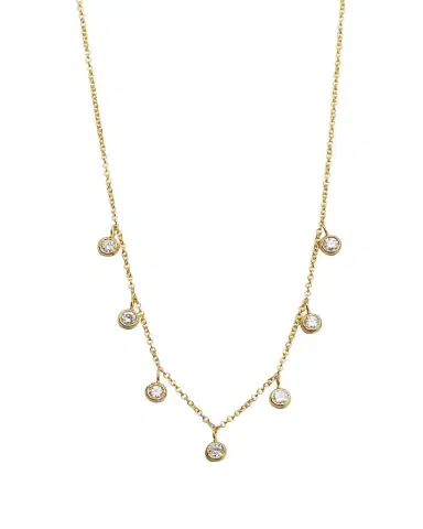 Jennifer Meyer Mini 7-Bezel Dangle Necklace | Thumbnail 1 Jennifer Meyer Mini 7-Bezel Dangle Necklace | Thumbnail 1