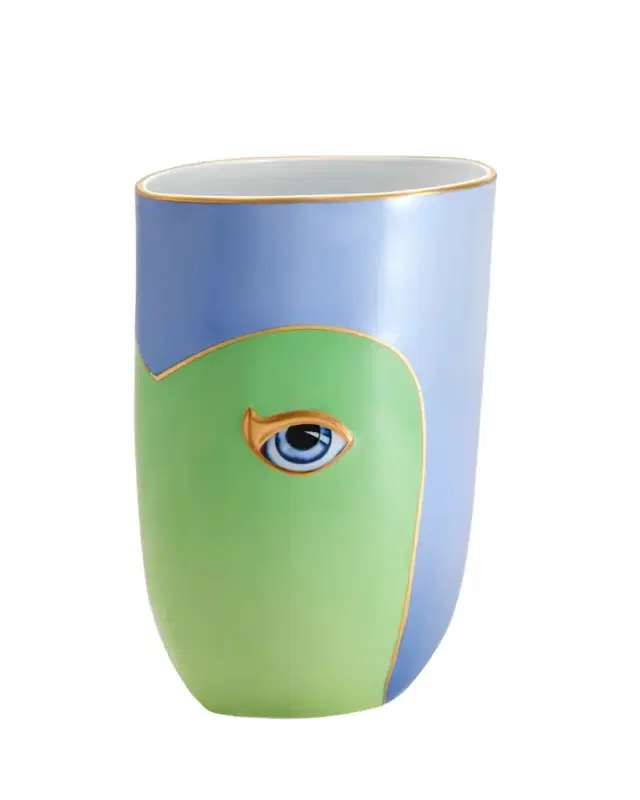 L'Objet Lito Vase, Green Blue