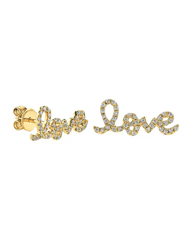 Sydney Evan Pave Diamond Love Single Stud Earring