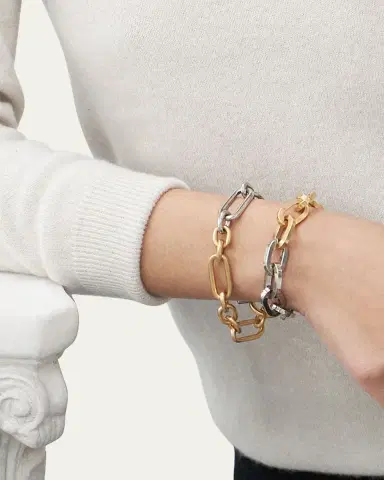 ben-amun Two-Tone Link Bracelet, 0.5"W | Thumbnail 2