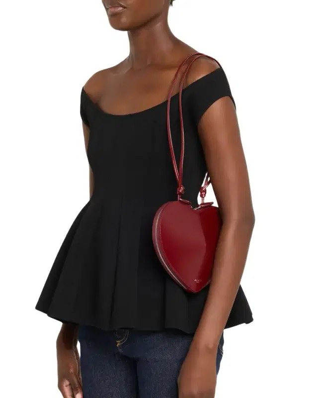 ALAÏA Le Coeur Crossbody Bag in Lux Leather