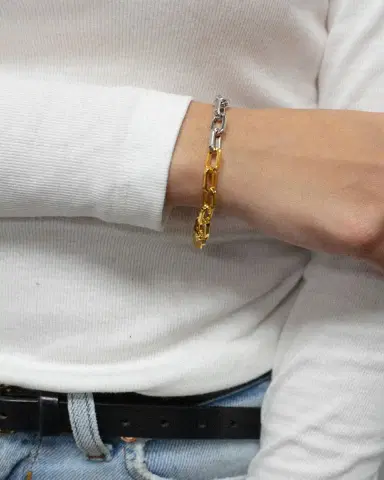 ben-amun Two-Tone Link Bracelet, Gold/Silver | Thumbnail 2