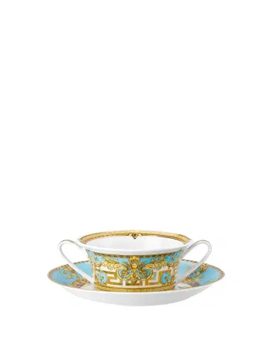 Versace Grey Prestige Gala Cream Soup Cup & Saucer | Thumbnail 1