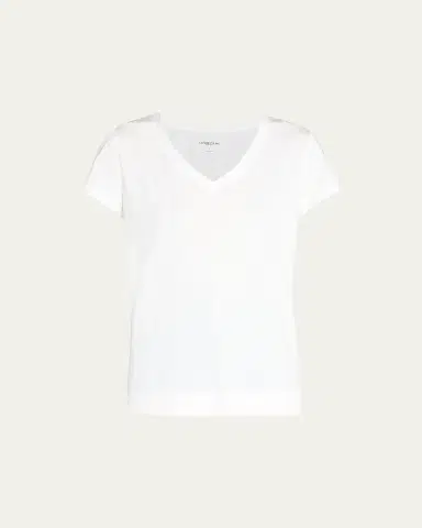 Lafayette 148 New York Modern V-Neck Short-Sleeve Cotton Jersey Tee | Thumbnail 6 Lafayette 148 New York Modern V-Neck Short-Sleeve Cotton Jersey Tee | Thumbnail 6