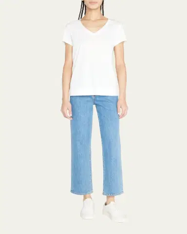 Lafayette 148 New York Modern V-Neck Short-Sleeve Cotton Jersey Tee | Thumbnail 7 Lafayette 148 New York Modern V-Neck Short-Sleeve Cotton Jersey Tee | Thumbnail 7